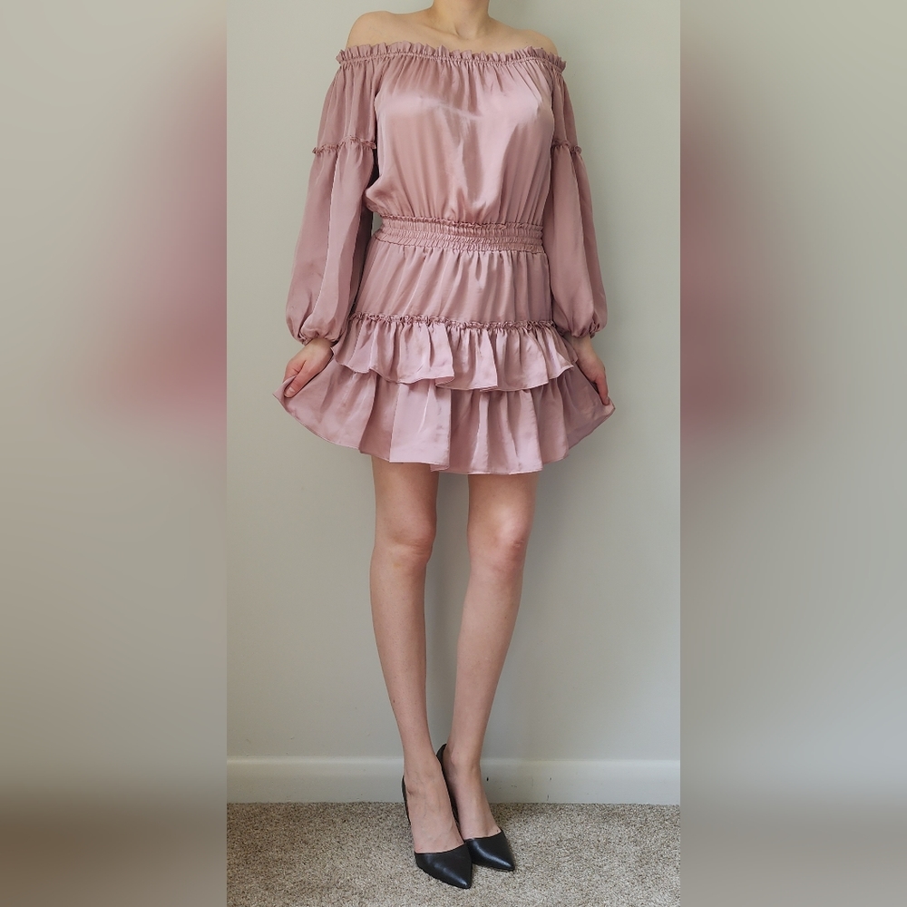 MISA Los Angeles Romi Dress in Mauve Blush Pink S